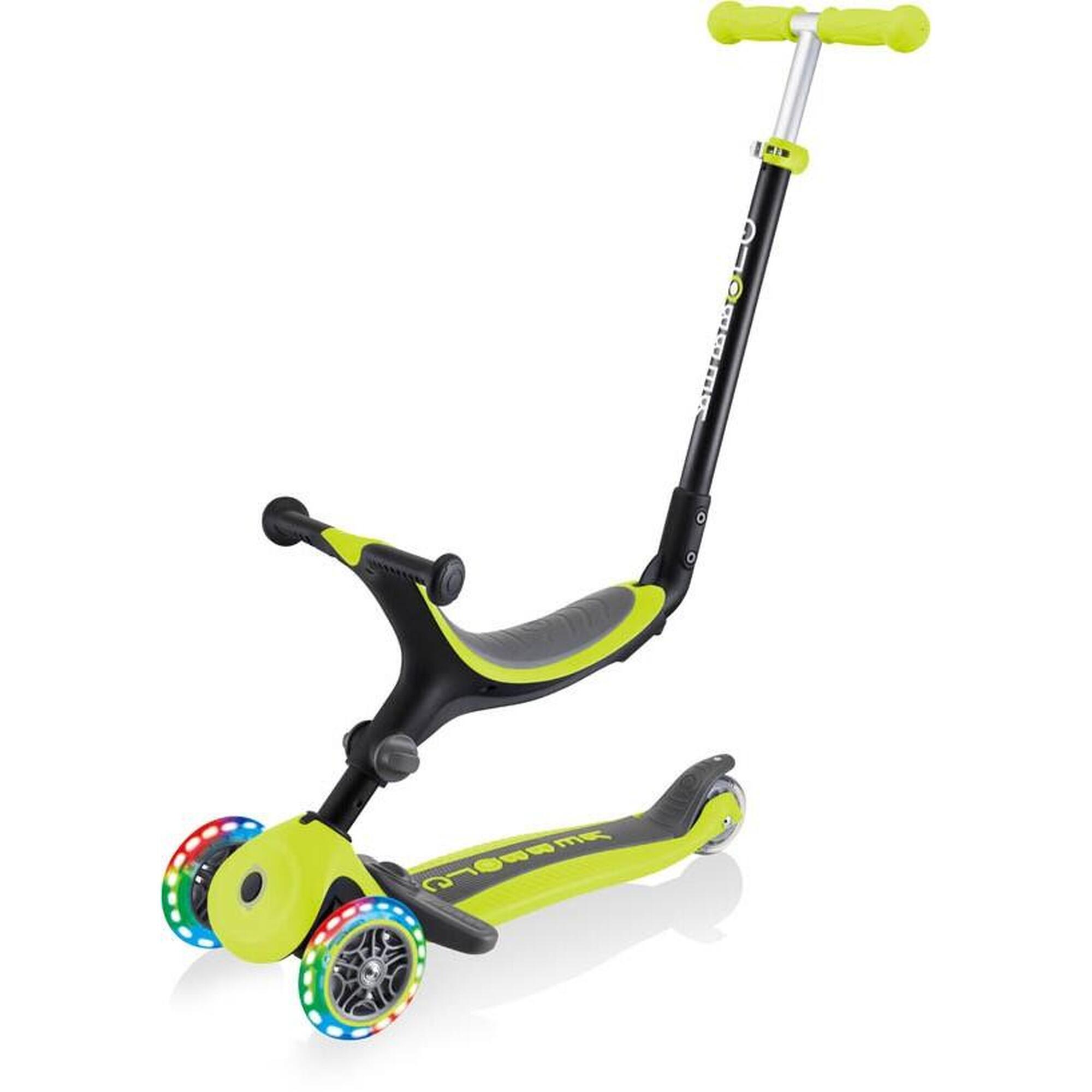 GLOBBER Scooter Laufrad / Dreirad  GO UP Foldable Plus Lights  Grün