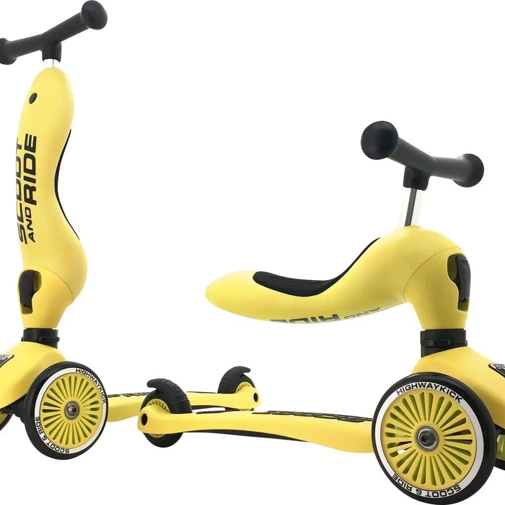 Scooter 2-in-1 with seat & 3 wheels - Highwaykick 1 Lemon