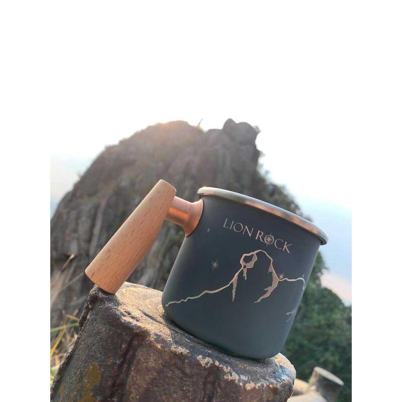 Stainless Camping Mug with Wood Handle – Lion Rock (HK Limited Ed.; Beech Wood)