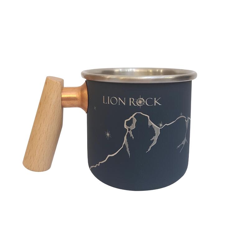 Stainless Camping Mug with Wood Handle – Lion Rock (HK Limited Ed.; Beech Wood)