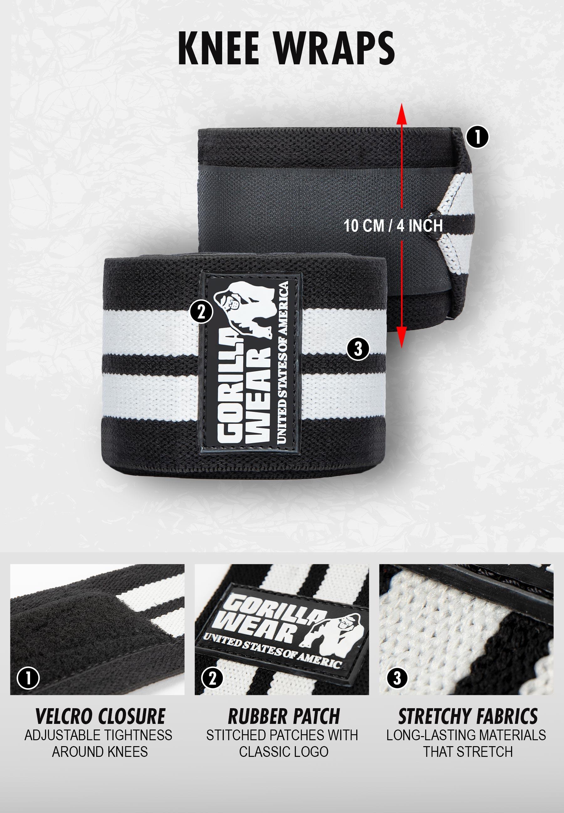 Knee Vendas para manos - Negro/Blanco - 200CM 5/5