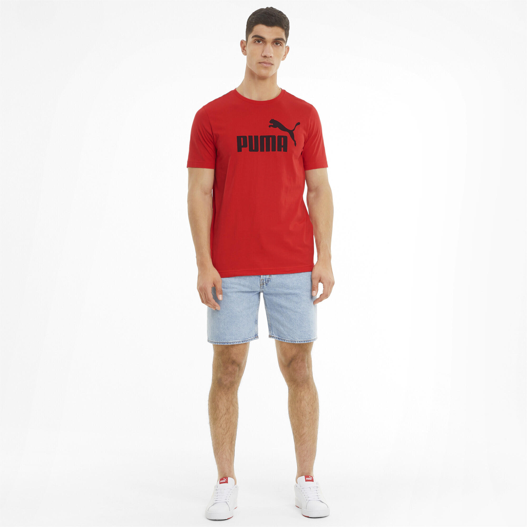 Camiseta Essentials Logo Hombre PUMA High Risk Red 4/7