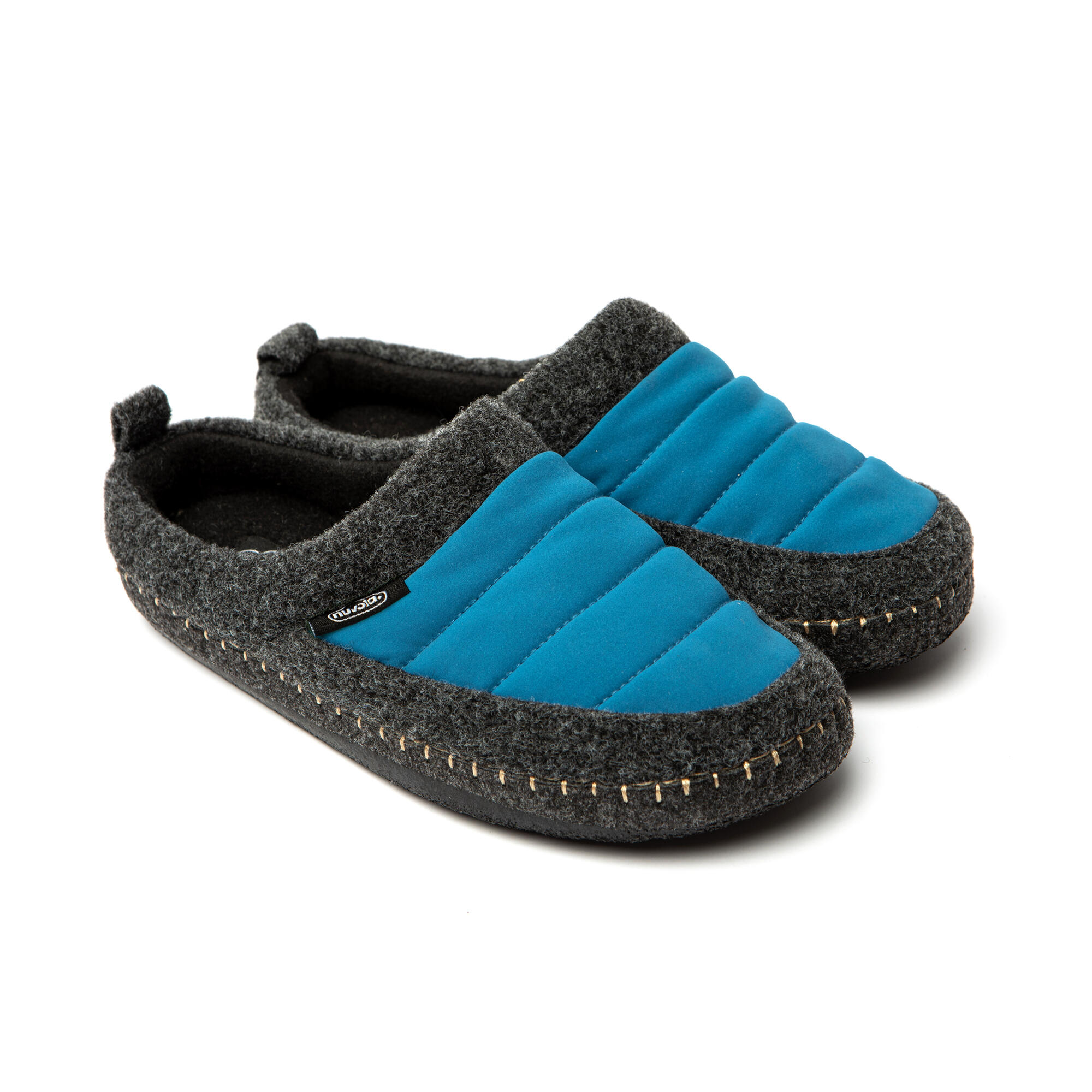 Pantofole Nuvola unisex in blu con suola in gomma 2/6