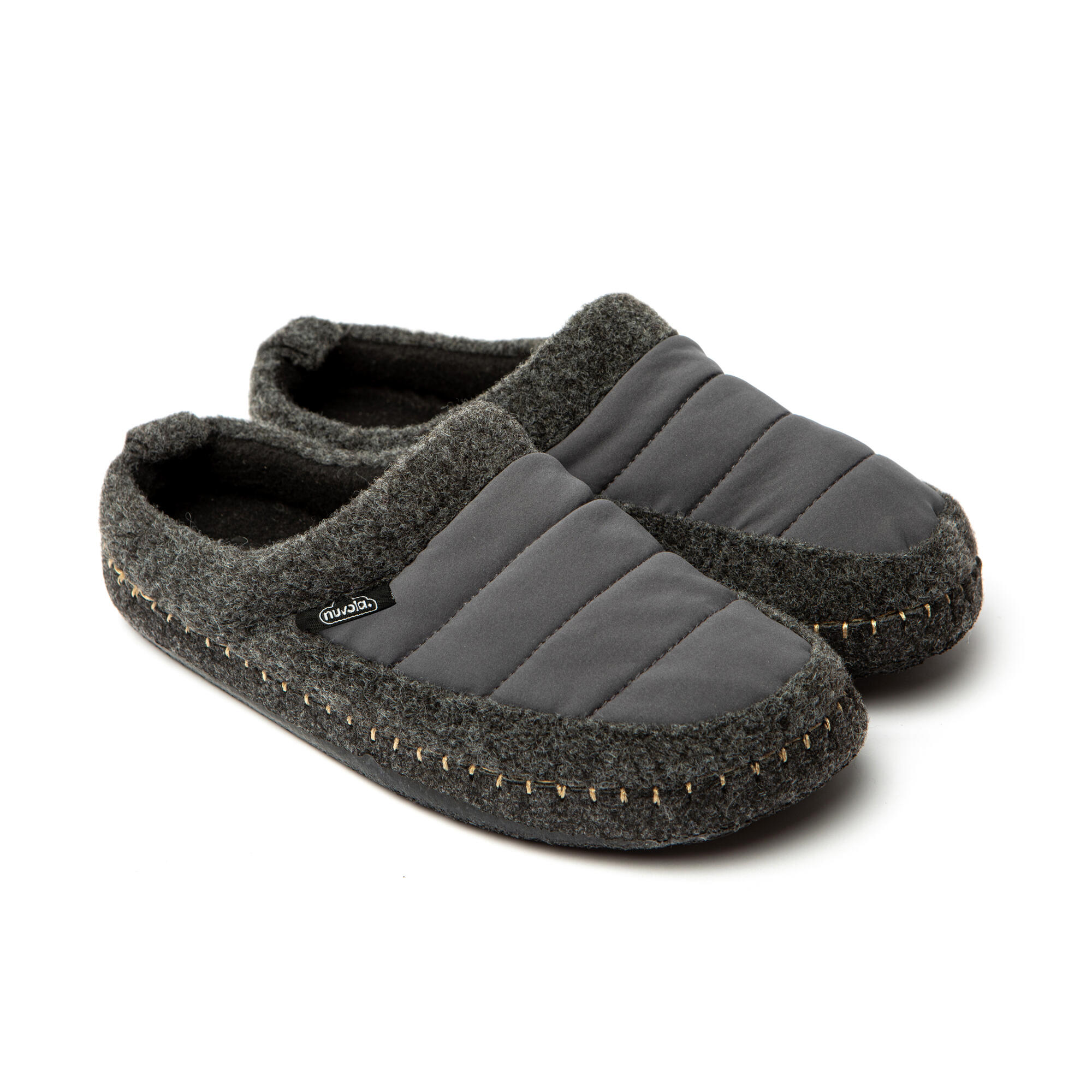 Nuvola grijze unisex slippers met rubberen zool 2/6