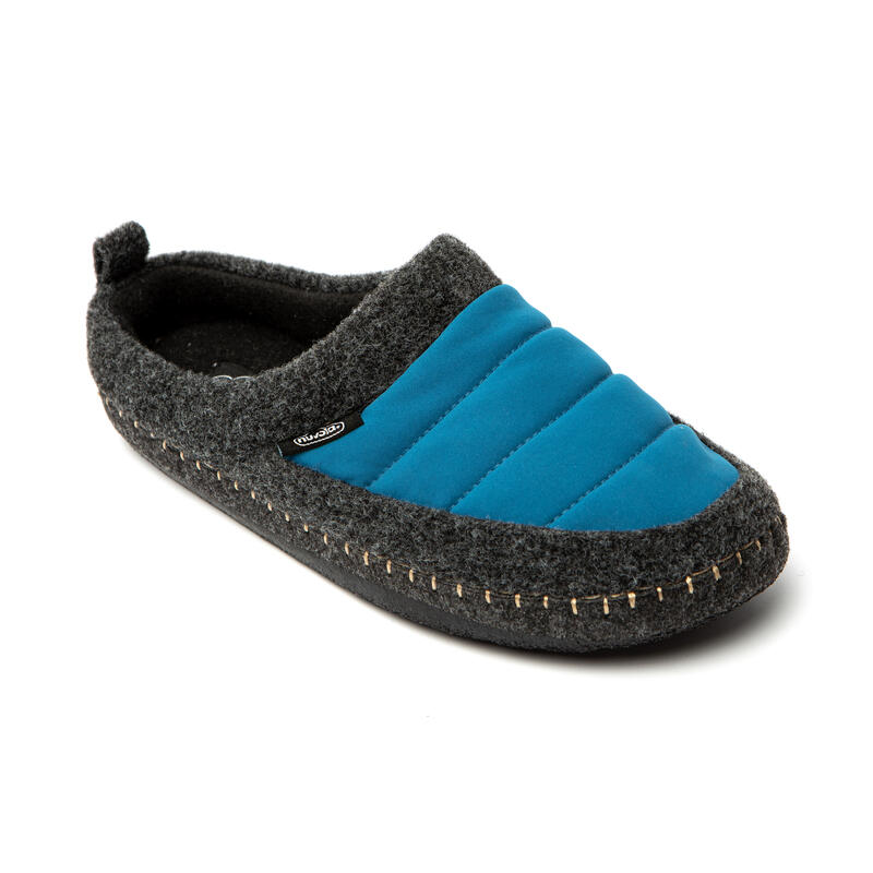 Chaussons unisex Nuvola de couleur bleu avec semelle en caoutchouc