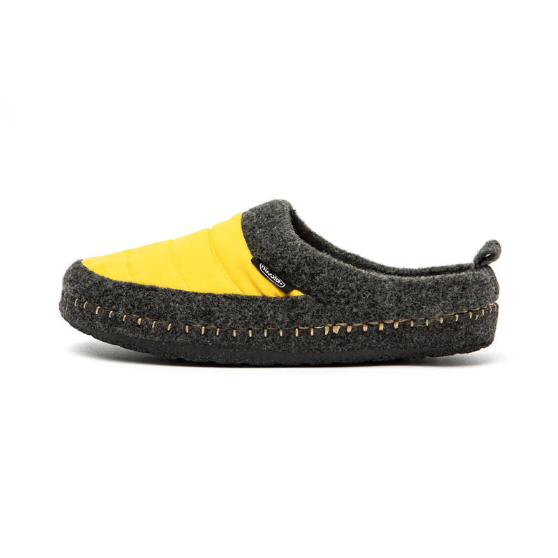 Nuvola unisex loungeslippers in mosterdkleur met rubberen zool