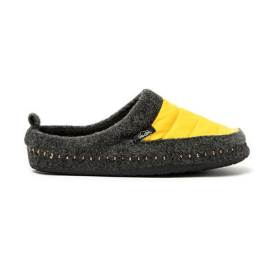 Nuvola unisex loungeslippers in mosterdkleur met rubberen zool