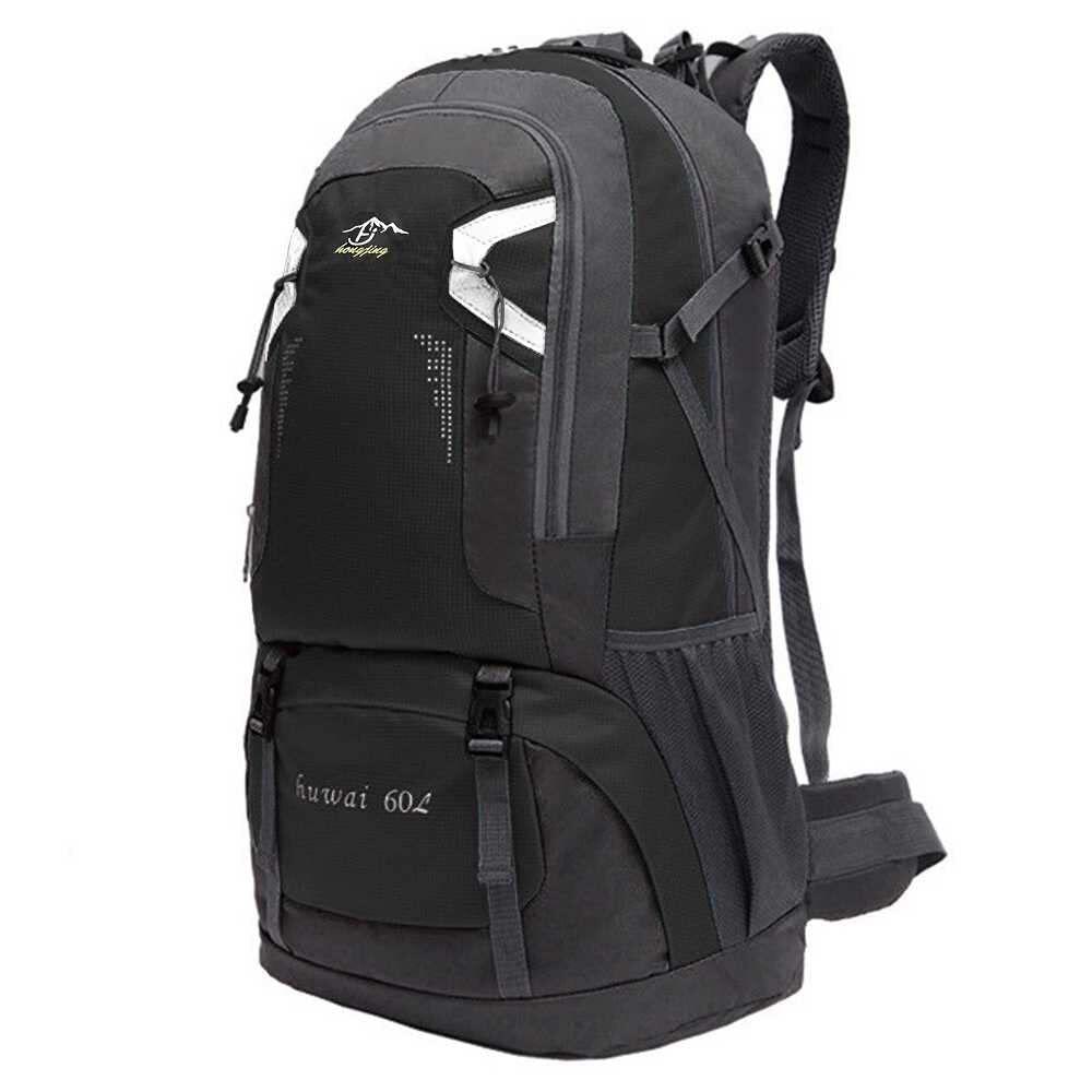 OZIO FITNESS Mochila Negra 60 Litros Impermeable con Cierres Asas y Correas de Seguridad