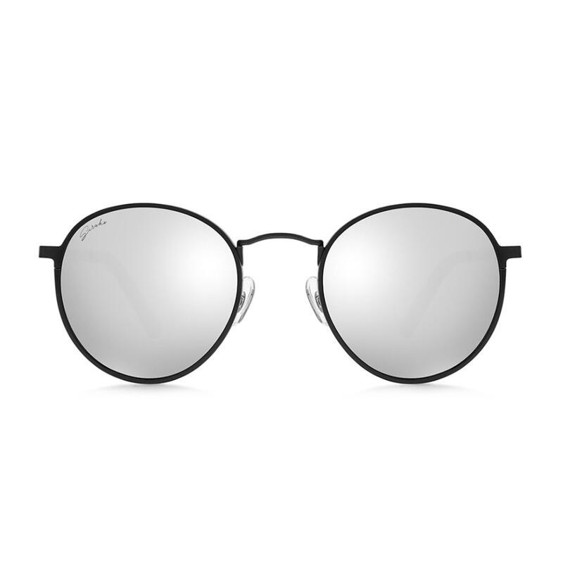 Herren und Damen Surf Runde Sonnenbrille aus Edelstahl Notting Hill Schwarz