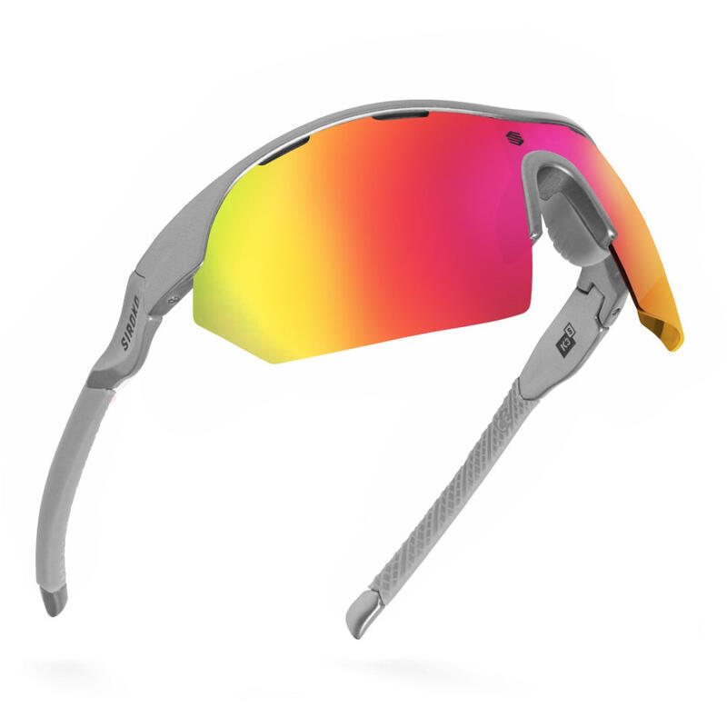 Herren und Damen Radsport Fahrradbrille K3s Barcelona SIROKO Silbergrau