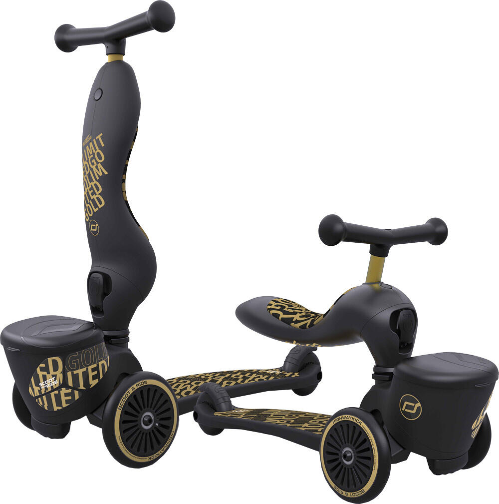 SCOOT AND RIDE Scooter Laufrad / Dreirad  Highwaykick 1 lifestyle  Black-gold