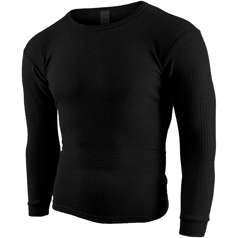 Camiseta térmica y deportiva | Hombre | Forro polar interior | Negro