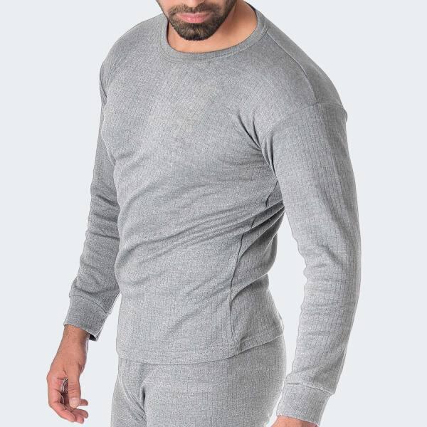 Maglietta termica | Maglia sportiva | Uomo | Pile interno | Grigio 3/7