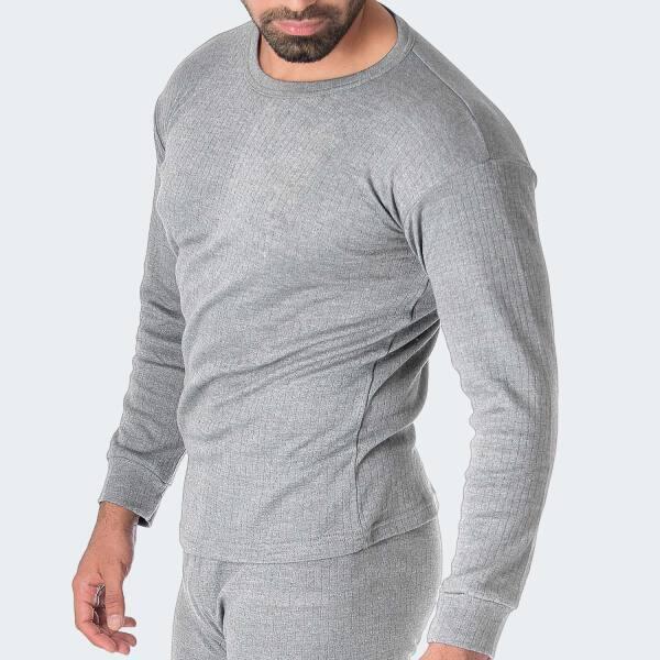 Thermoonderhemd voor heren | Functioneel onderhemd | Binnenkant fleece | Grijs