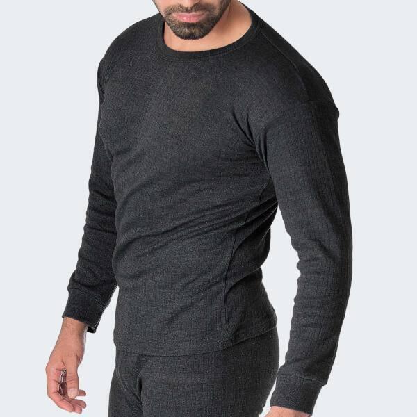 2 t-shirts thermiques | Sous-vêtements | Hommes | Polaire | Anthracite/Noir