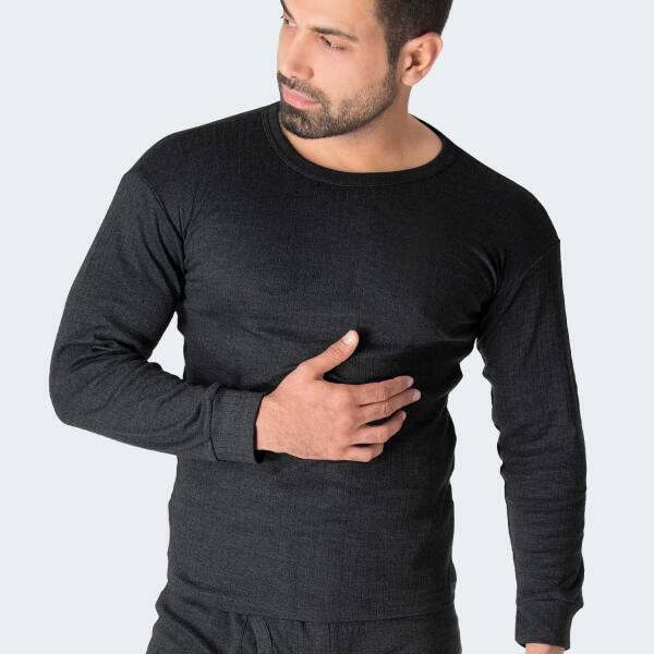 2 t-shirts thermiques | Sous-vêtements | Hommes | Polaire | Anthracite/Noir