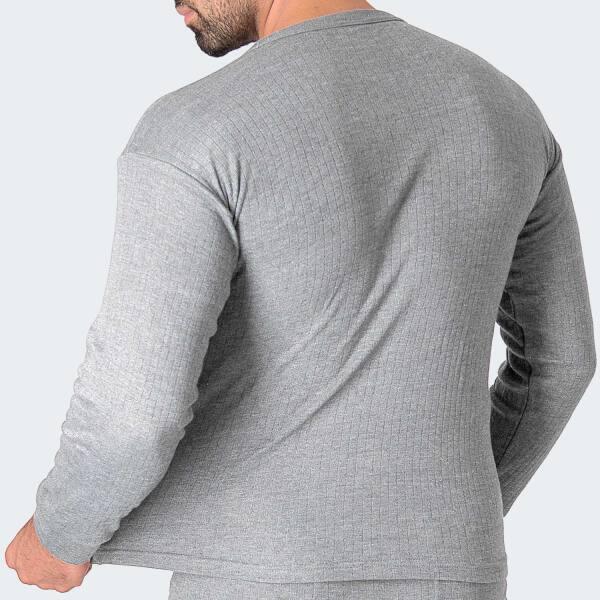 Maglietta termica | Maglia sportiva | Uomo | Pile interno | Grigio 4/7