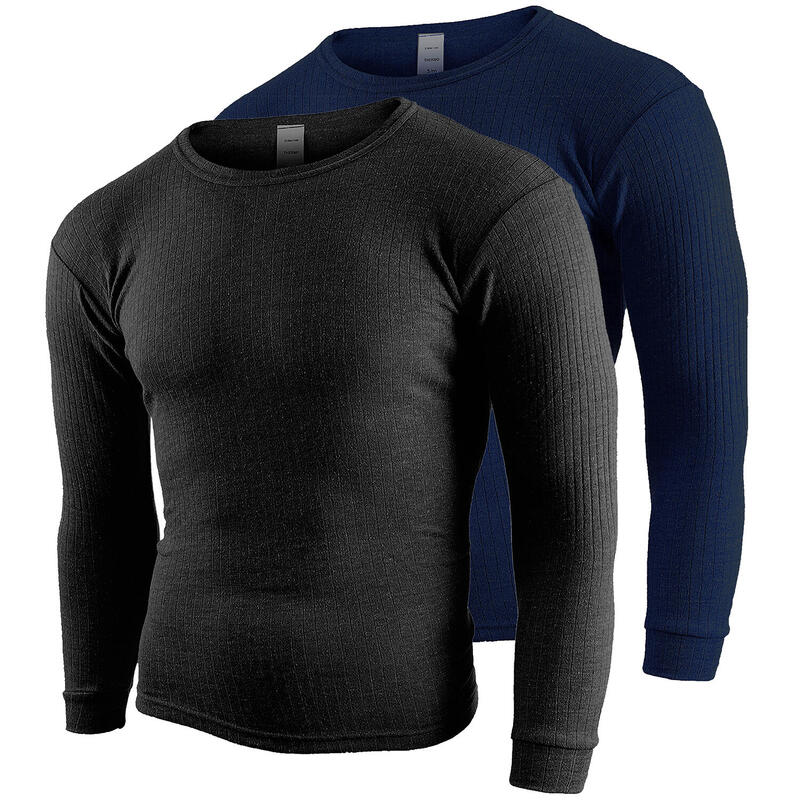 Heren Thermisch Onderhemd Set van 2 | Functioneel Onderhemd | Antraciet/Blauw