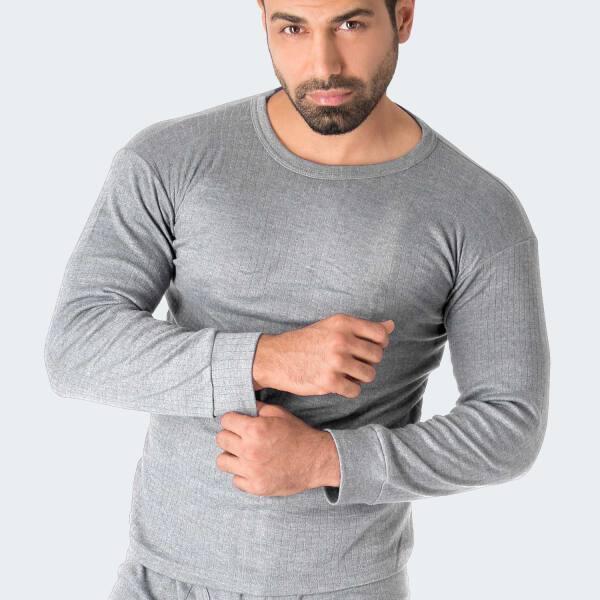 Maglietta termica | Maglia sportiva | Uomo | Pile interno | Grigio 2/7