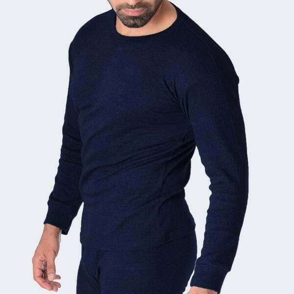 Maglietta termica | Maglia sportiva | Uomo | Pile interno | Blu
