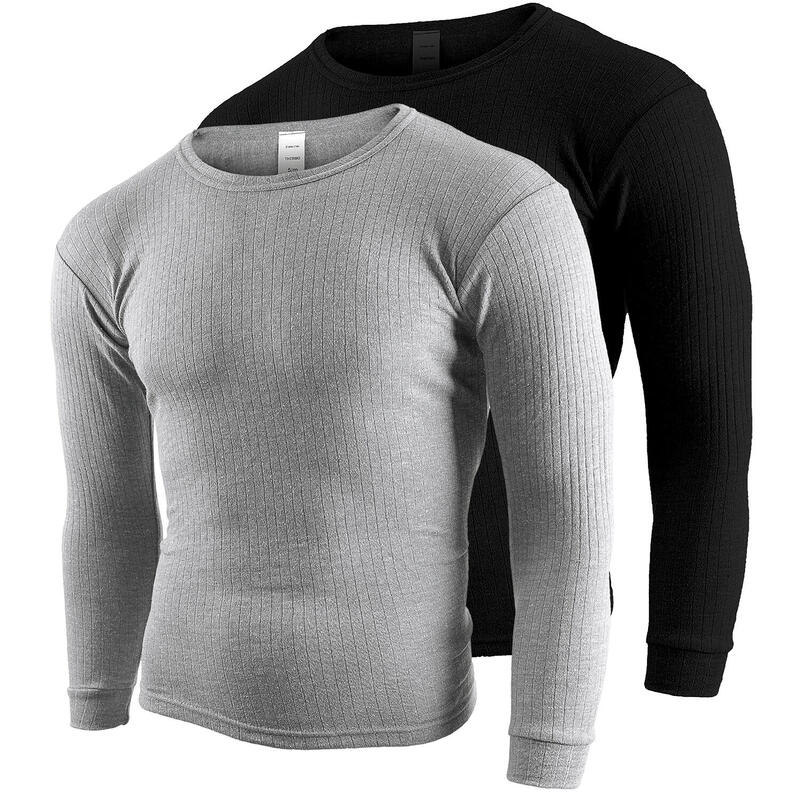 2 t-shirts thermiques | Sous-vêtements | Hommes | Polaire | Gris/Noir