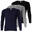 Heren thermoonderhemd set van 3 | Functioneel onderhemd | Blauw/Grijs/Zwart