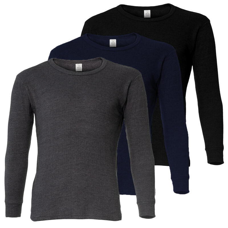 3 t-shirts thermiques | Sous-vêtements | Hommes | Polaire | Anthracite/Bleu/Noir