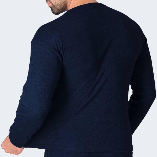 Maglietta termica | Maglia sportiva | Uomo | Pile interno | Blu