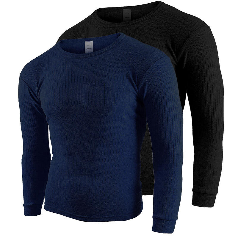 2 t-shirts thermiques | Sous-vêtements | Hommes | Polaire | Bleu/Noir