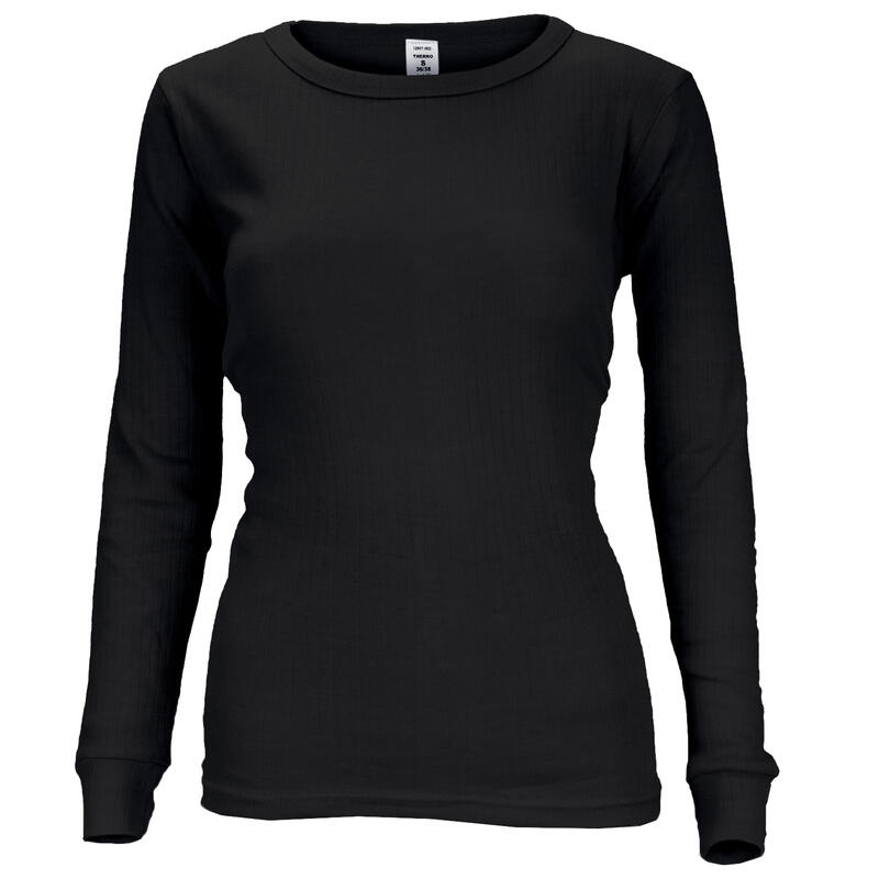 T-shirt thermique | Sous-vêtements | Femmes | Doublure polaire | Noir