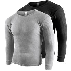2 t-shirts thermiques | Sous-vêtements | Hommes | Polaire | Anthracite/Bleu