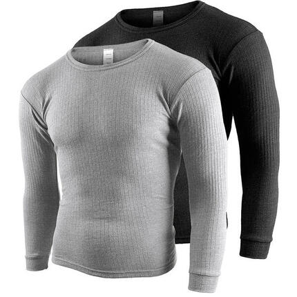 2 t-shirts thermiques | Sous-vêtements | Hommes | Polaire | Anthracite/Bleu