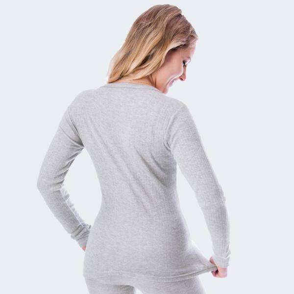 T-shirt thermique | Sous-vêtements | Femmes | Doublure polaire | Gris