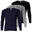 3 t-shirts thermiques | Sous-vêtements | Hommes | Polaire | Bleu/Gris/Noir