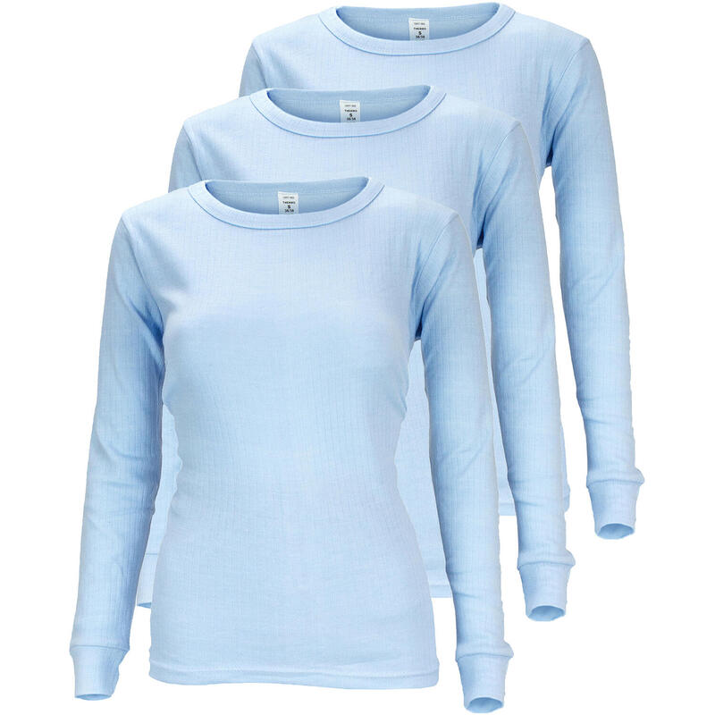 Dames thermoonderhemd set van 3 | Sportonderhemd | Lichtblauw