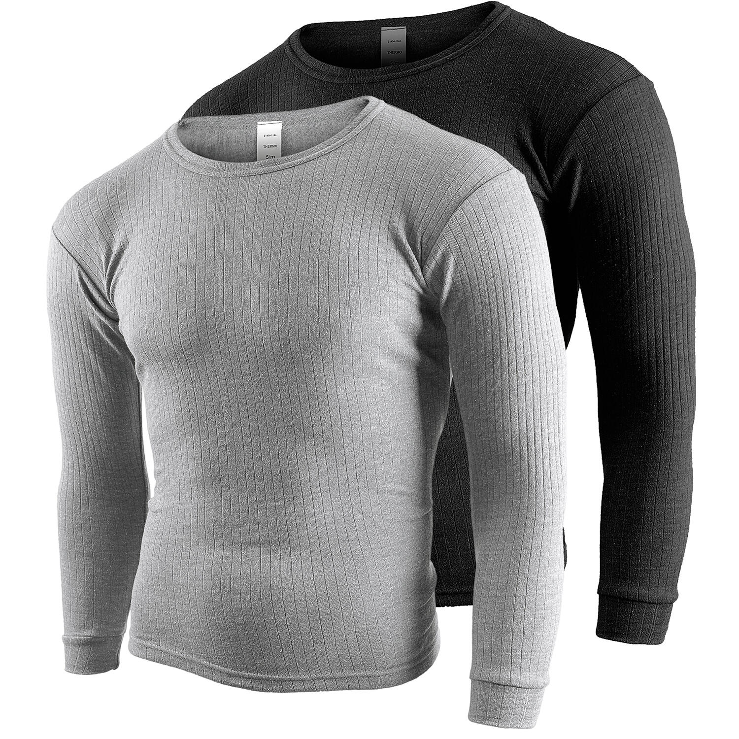 BLACK SNAKE Thermounterhemd Herren 2er Set | Funktionsunterhemd | Anthrazit/Grau