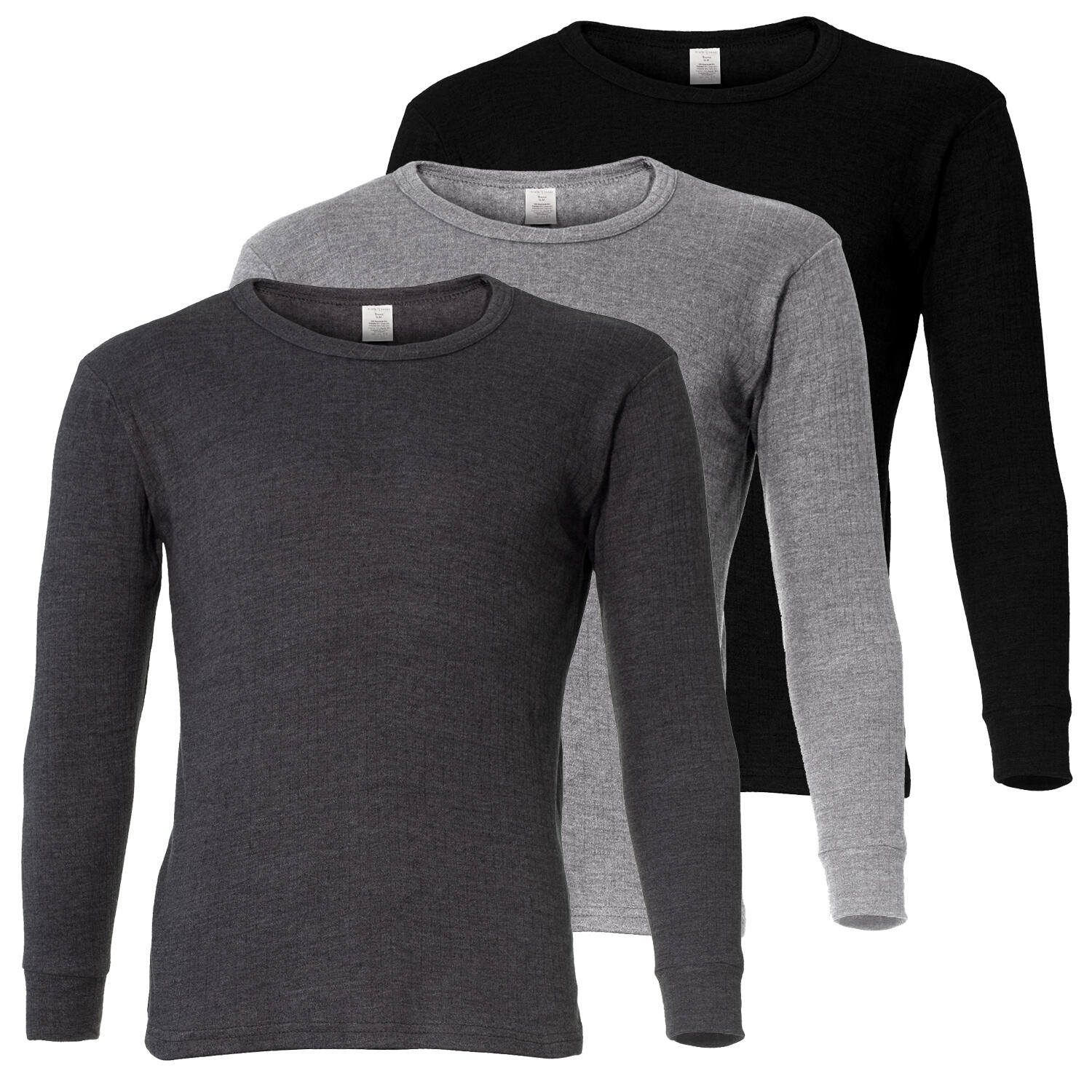 3 magliette termiche | Intimo | Pile da uomo | Antracite/Grigio/Nero