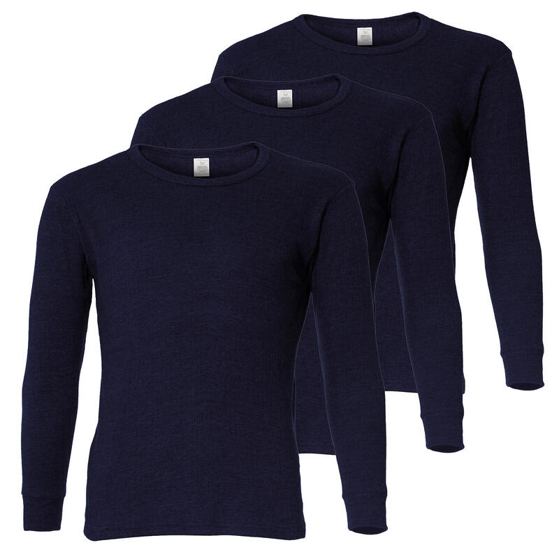 3 t-shirts thermiques | Sous-vêtements | Hommes | Polaire | Bleu