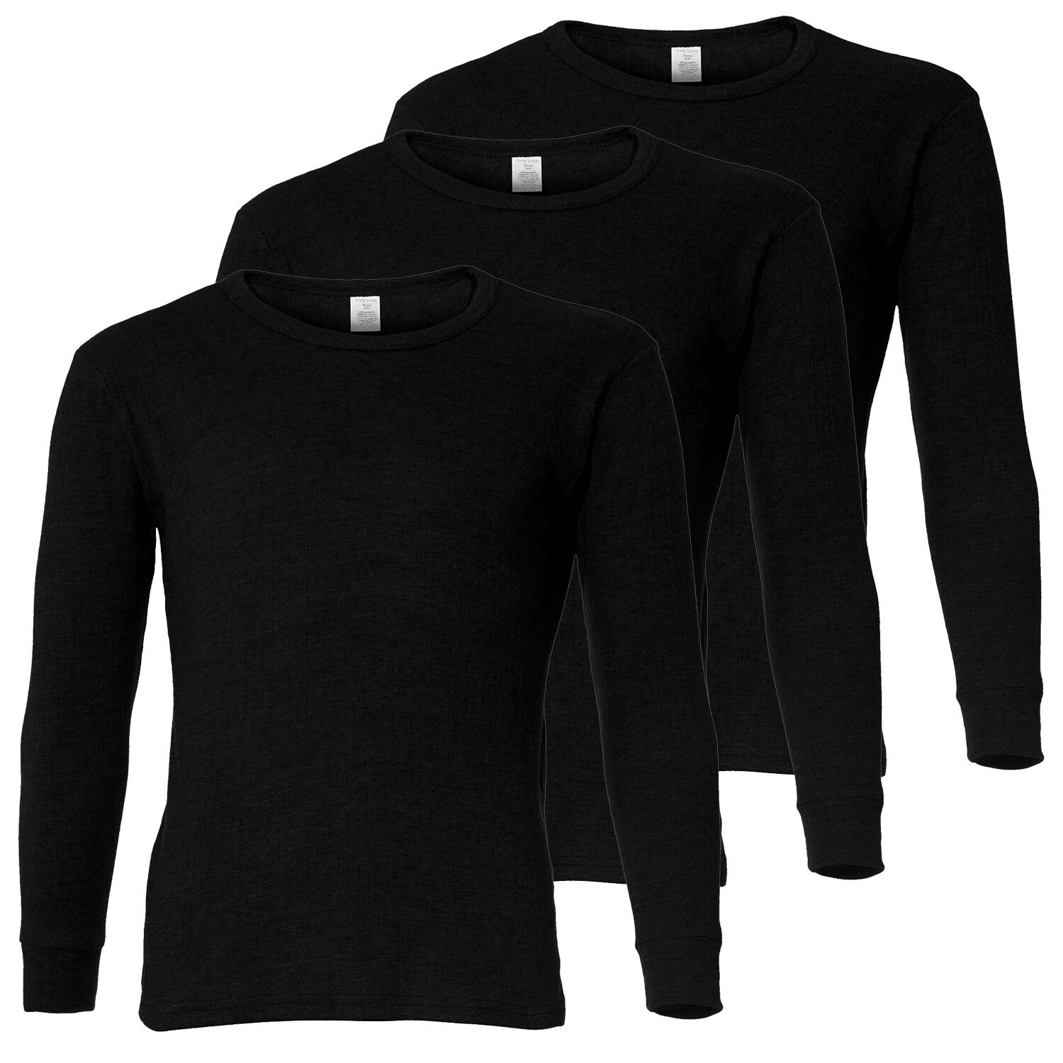 3 thermal t-shirts | Underwear | Men's | Fleece | Black