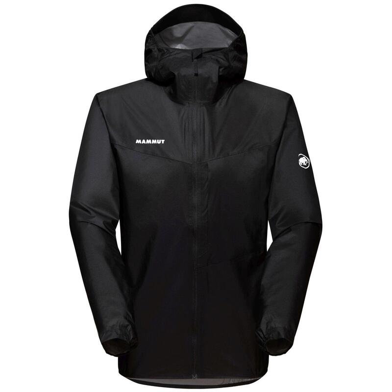 Chaqueta Impermeable Montaña y trekking hombre mammut kento light hooded negro anorak hs