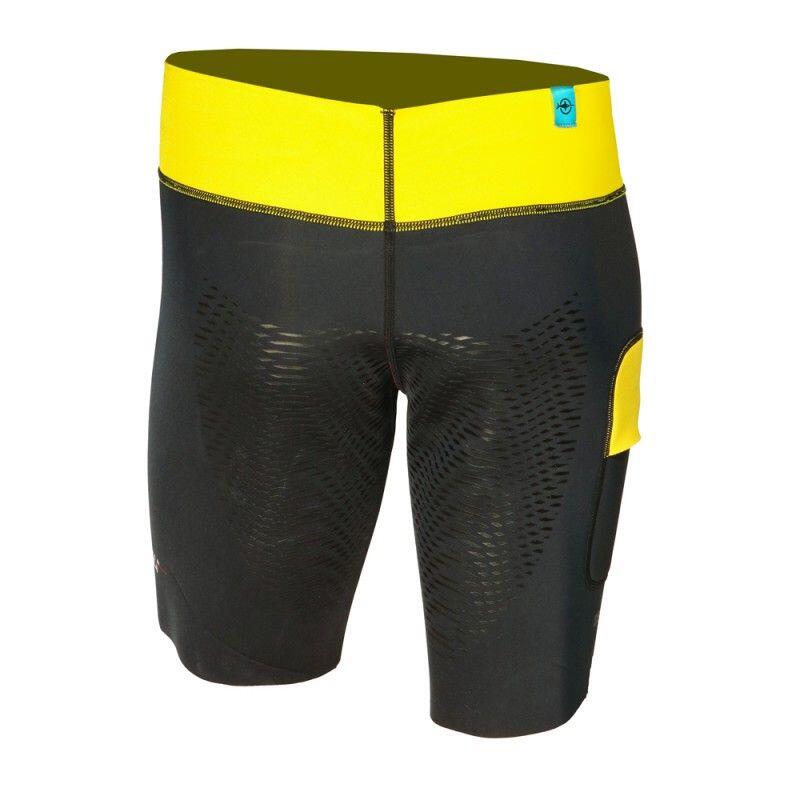 Short de bain homme ATOLL noir et jaune