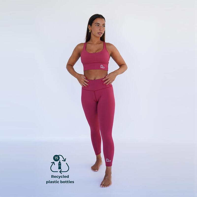 Conjunto top legging fitness mujer ecologico suave y cómodo de Leser Yoga  blanco