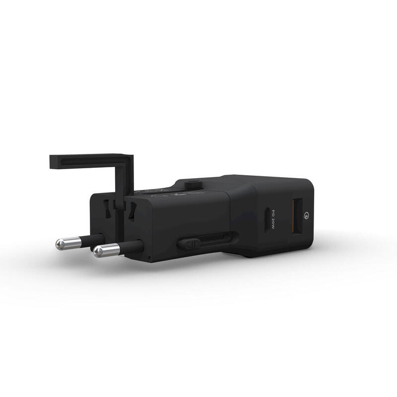 RollingSQUARE Universal World Plug mit 1 USB-C und 1 USB-A