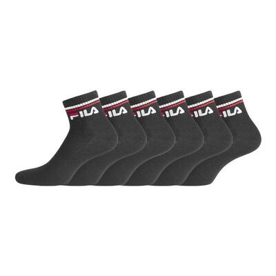 Fila quarter sokken 6-pack, zwart, maat 43-46