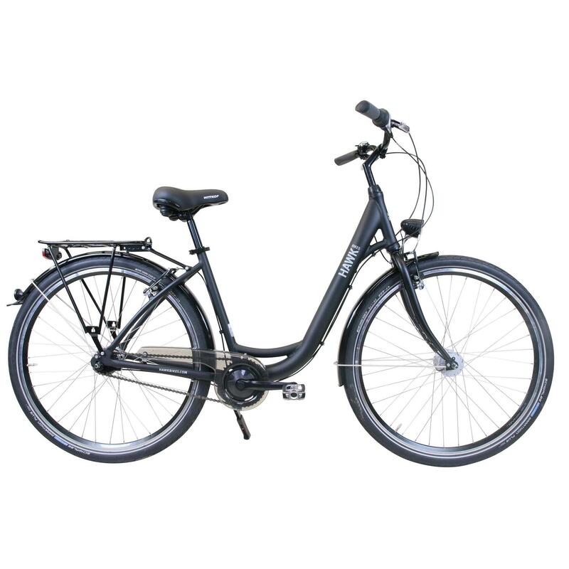 HAWK City Wave Easy Fahrrad Damen Herren 26 Zoll Schwarz 7 Gang Nabenschaltung