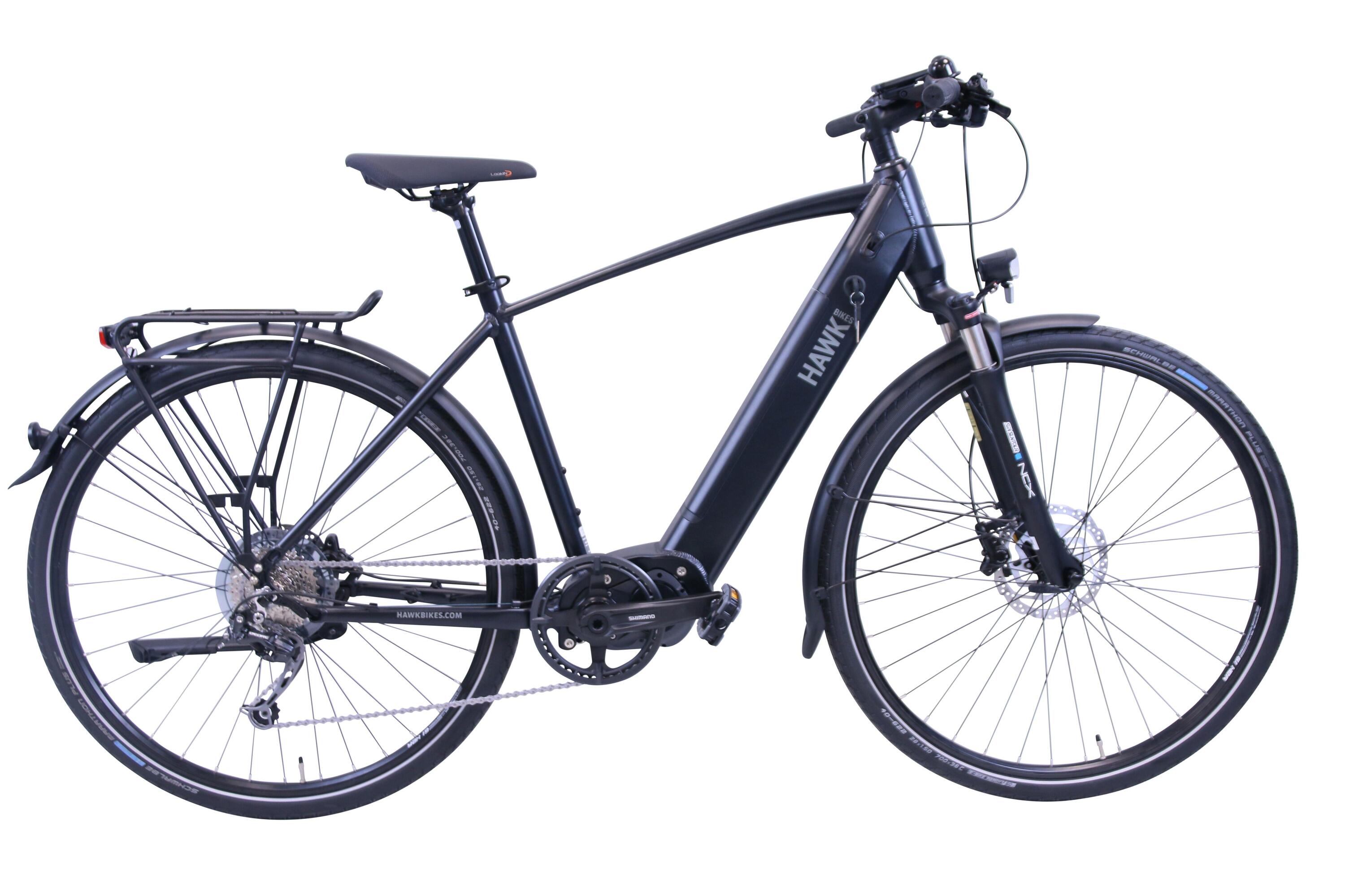 HAWK BIKES HAWK eTrekking Integrated Gent E-Bike Herren 28 Zoll Mittelmotor 9 Gang