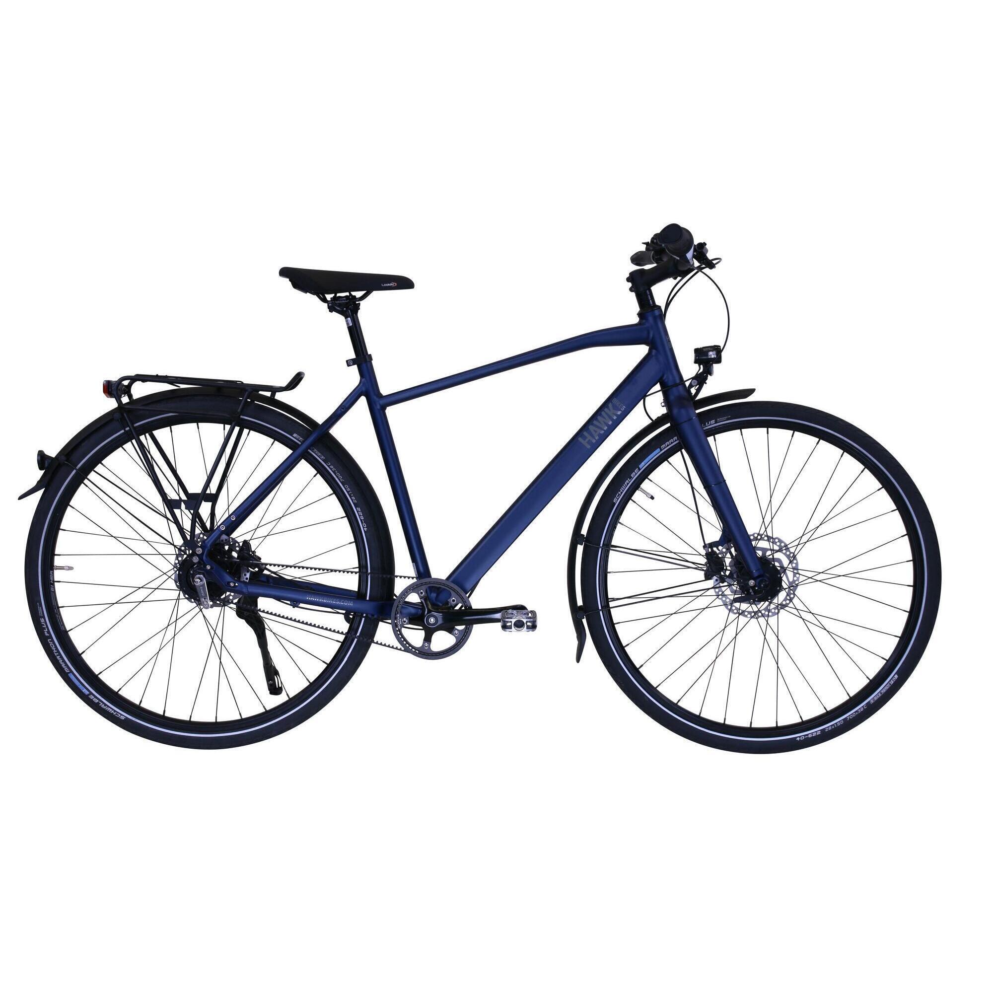 HAWK BIKES HAWK Trekking Gent Super Deluxe Fahrrad Herren 28 Zoll 58cm Gates Riemenantrieb