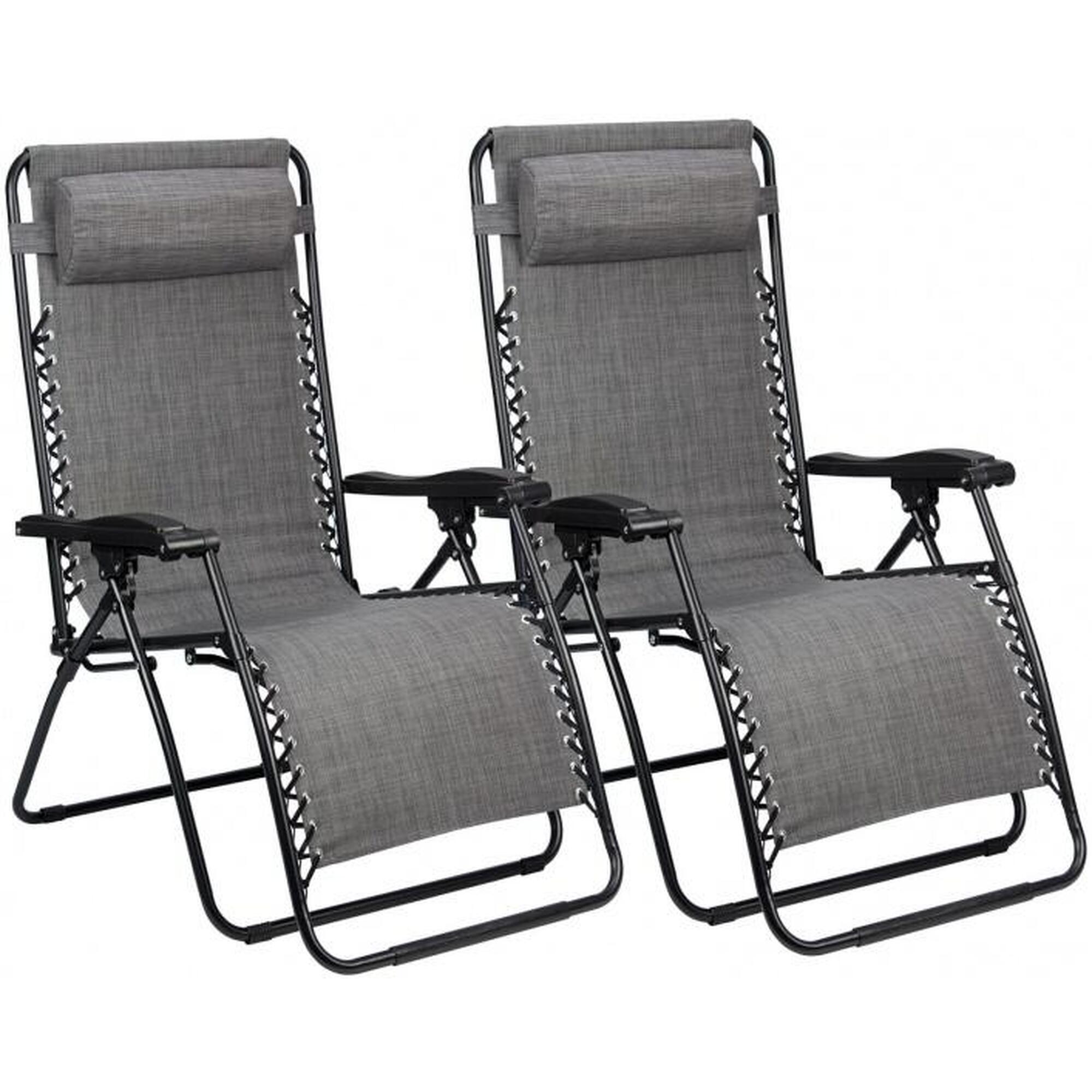 ABBEY CAMP campingstühle Chaise Longue IVgrau 2 Stück