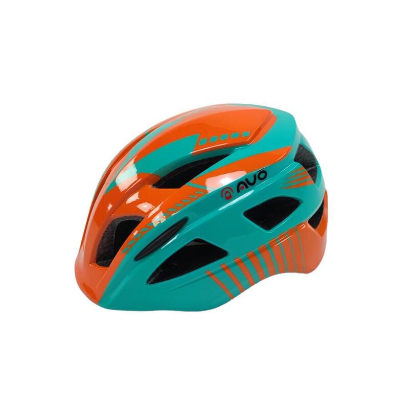 Kask rowerowy AVO-03 ZIELONO/POMARAŃCZOWY rozm.M (46-52cm)