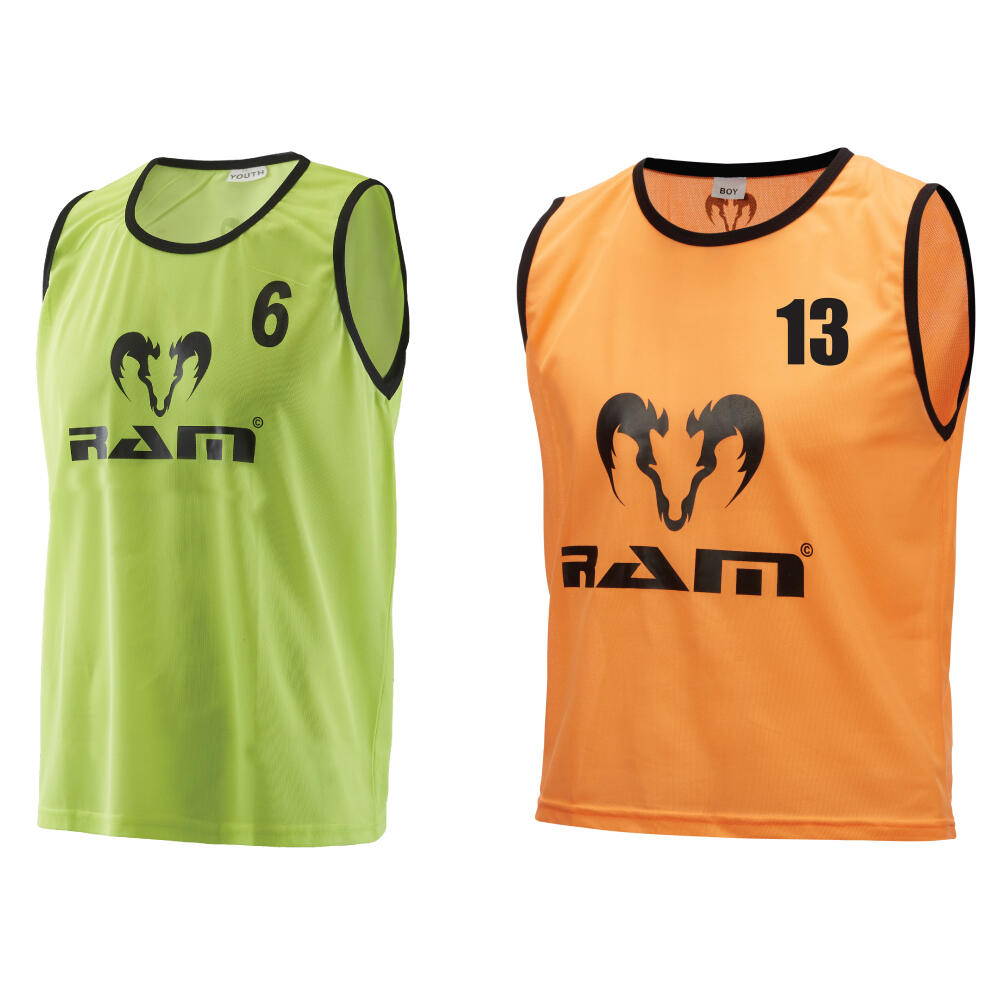 RAM RUGBY Numbered Training Bibs - Mesh Polyester - Set of 15